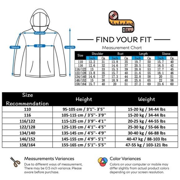 PHIBEE-Girls Ski Jacket Waterproof Snow Jacket Breathable Size 9/10 NWT - Picture 5 of 6